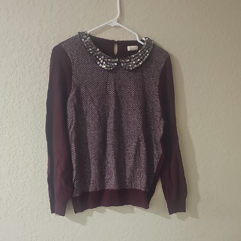 J. crew Embellished Collar Sweater
